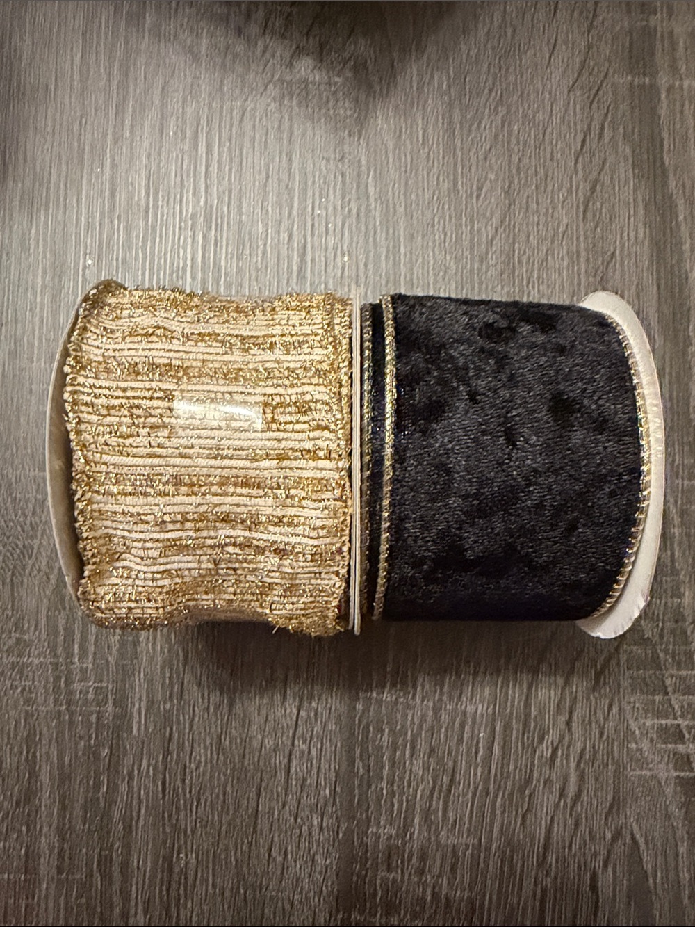 Black Velvet and Gold Ribbon Set